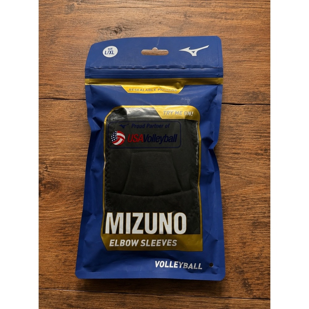 Mizuno MZO Volleyball Elbow Sleeves Black Padded Pair L/XL 480199.9090.13.LXL